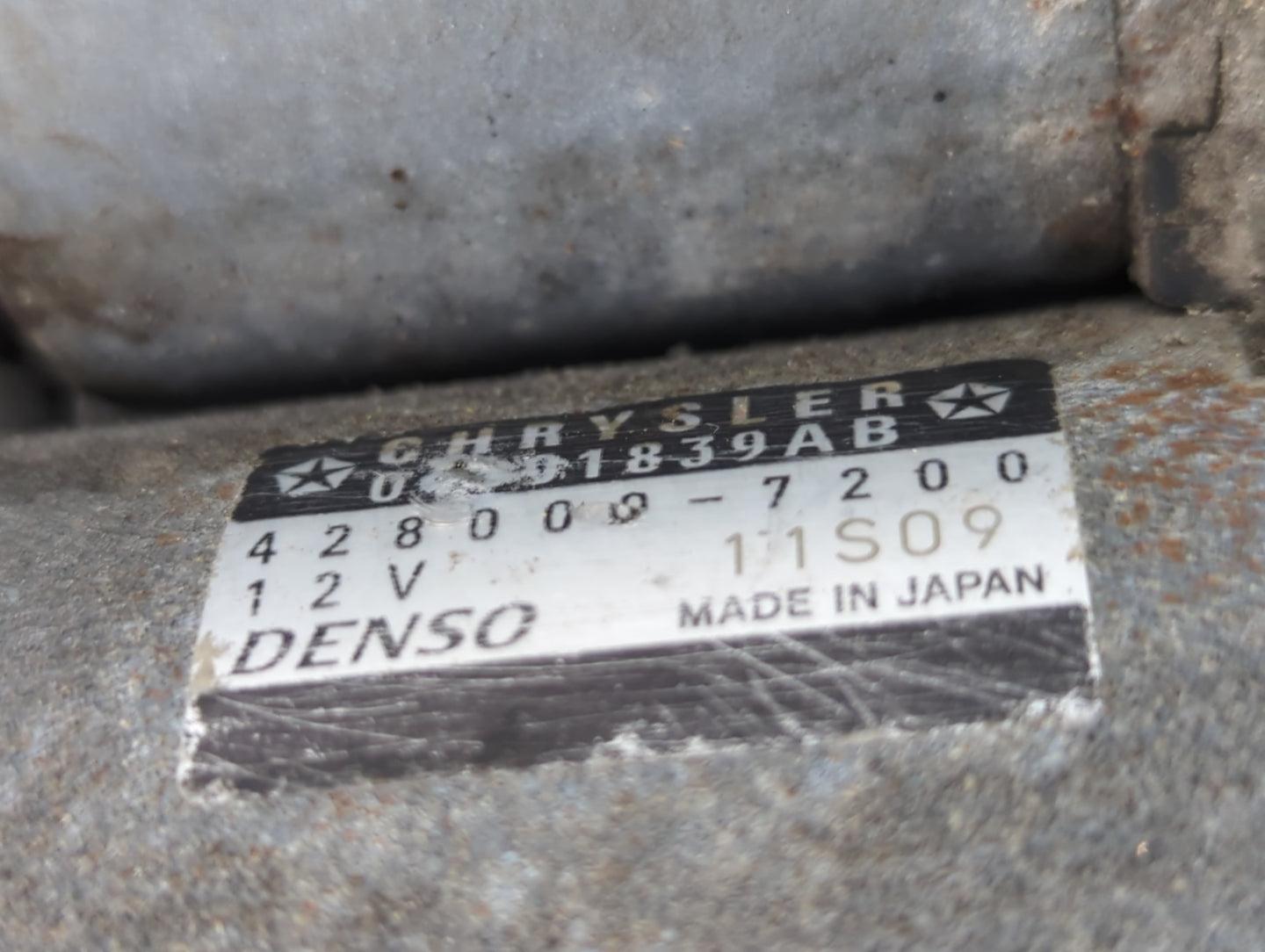 2011-2019 Dodge Journey Car Starter Motor Solenoid OEM P/N:428000-7200 04801839AB Fits OEM Used Auto Parts - Oemusedautoparts1.com