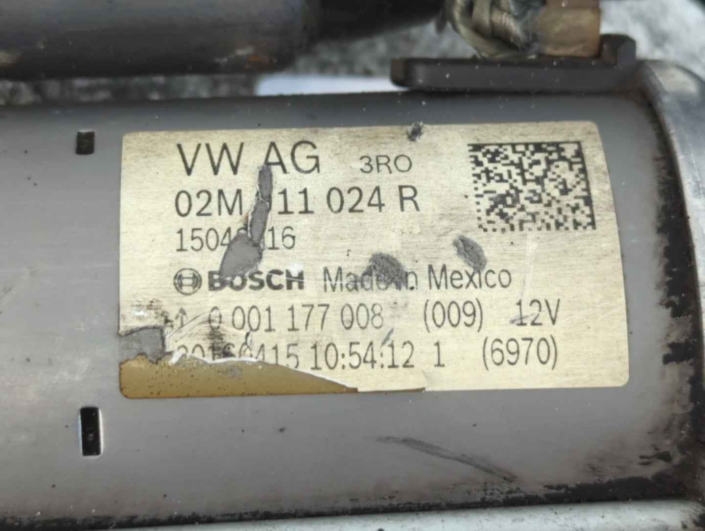 2014-2017 Volkswagen Beetle Car Starter Motor Solenoid OEM P/N:02M 911 024 R Fits OEM Used Auto Parts - Oemusedautoparts1.com