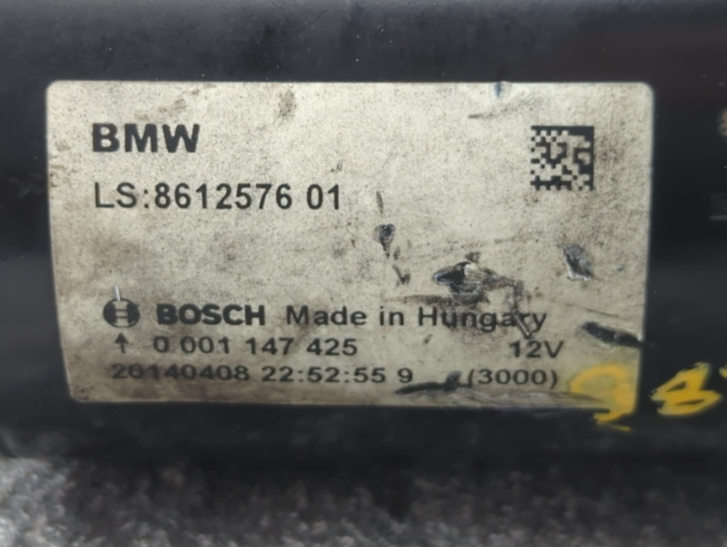 2014-2018 Bmw 320i Car Starter Motor Solenoid OEM P/N:0 001 147 425 8612576 01 Fits Fits 2012 2013 2014 2015 2016 2017 2018 OEM Used Auto Parts - Oemusedautoparts1.com