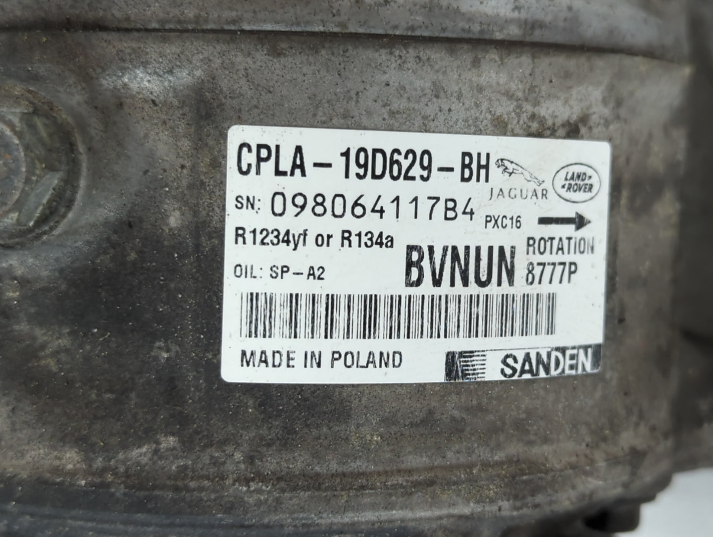 2018 Land Rover Discovery Sport Air Conditioning A/c Ac Compressor Oem - Oemusedautoparts1.com