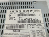 2004-2008 Chrysler Pacifica Radio AM FM Cd Player Receiver Replacement P/N:P05082764AF Fits Fits 2004 2005 2006 2007 2008 OEM Used Auto Parts - Oemusedautoparts1.com