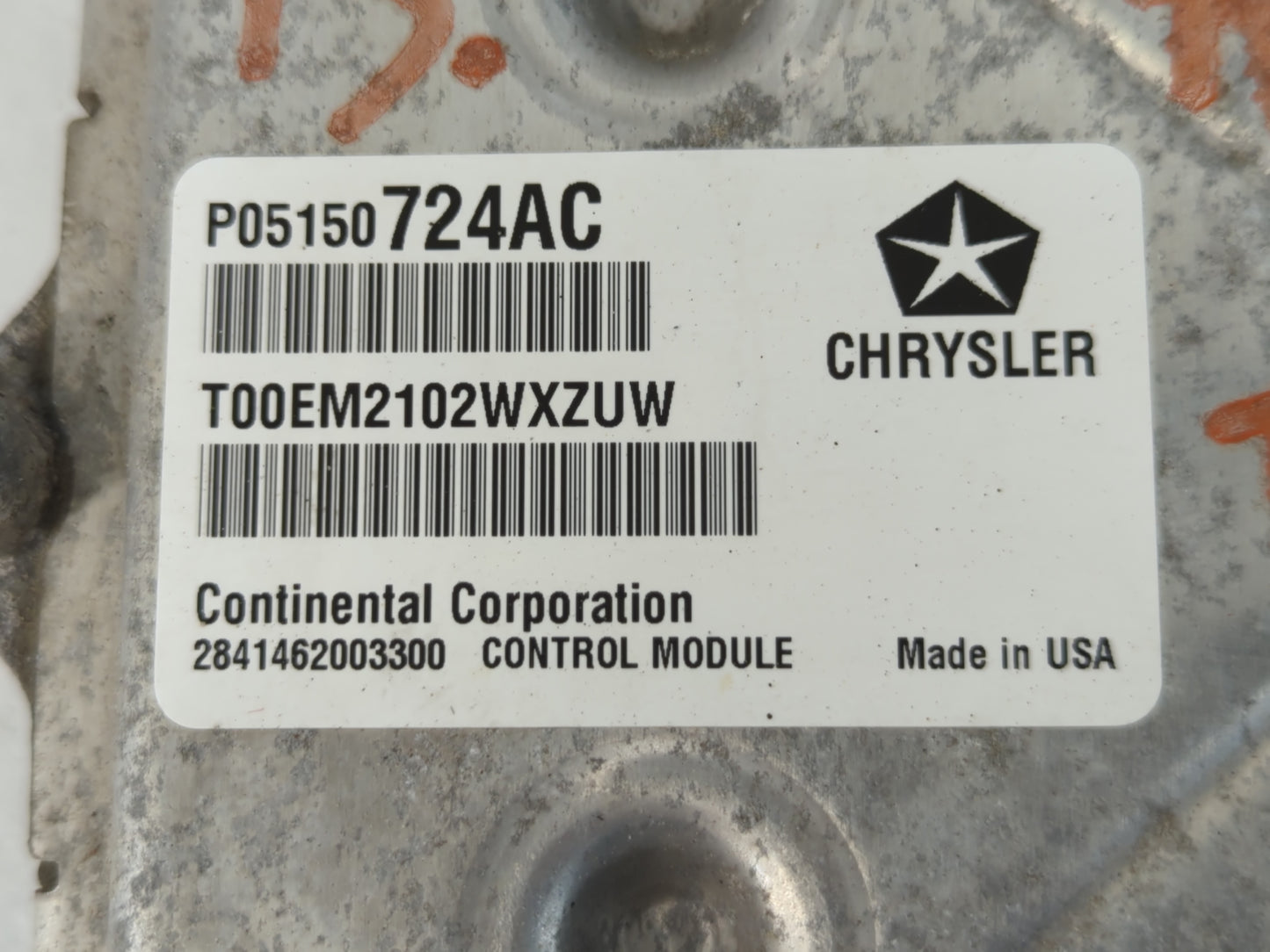 2013 Chrysler Town & Country PCM Engine Control Computer ECU ECM PCU OEM P/N:P05150724AC Fits OEM Used Auto Parts - Oemusedautoparts1.com