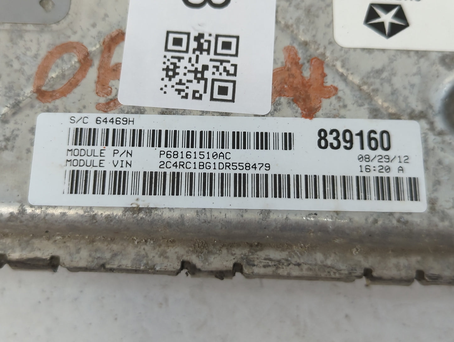 2013 Chrysler Town & Country PCM Engine Control Computer ECU ECM PCU OEM P/N:P05150724AC Fits OEM Used Auto Parts - Oemusedautoparts1.com