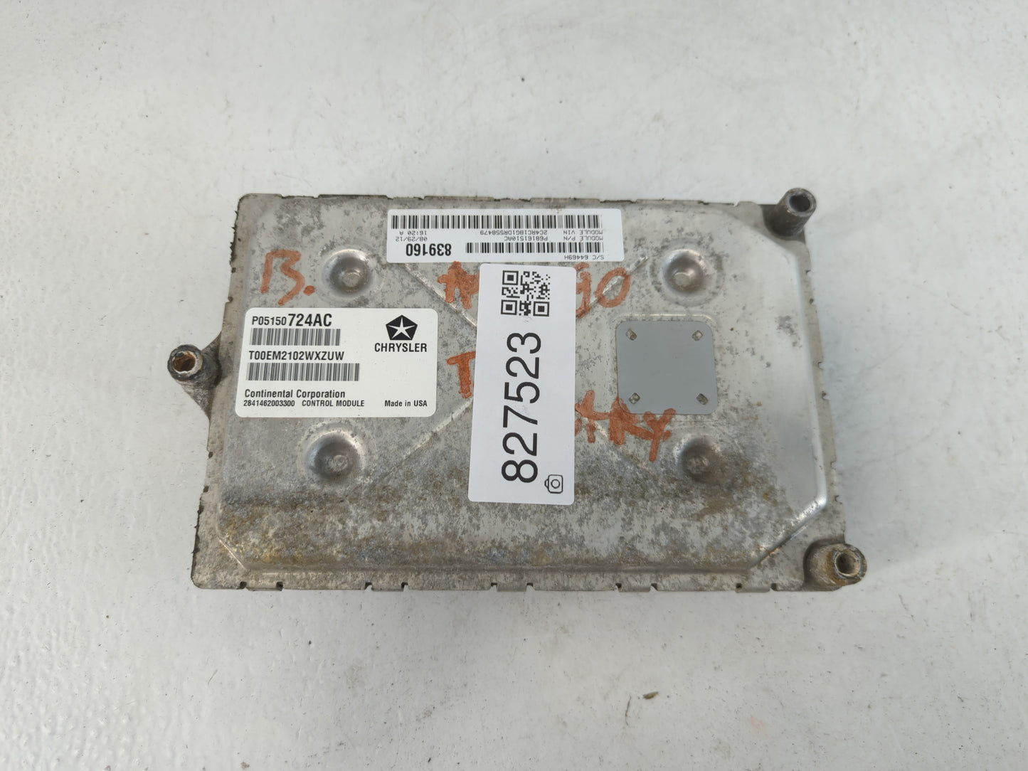 2013 Chrysler Town & Country PCM Engine Control Computer ECU ECM PCU OEM P/N:P05150724AC Fits OEM Used Auto Parts - Oemusedautoparts1.com