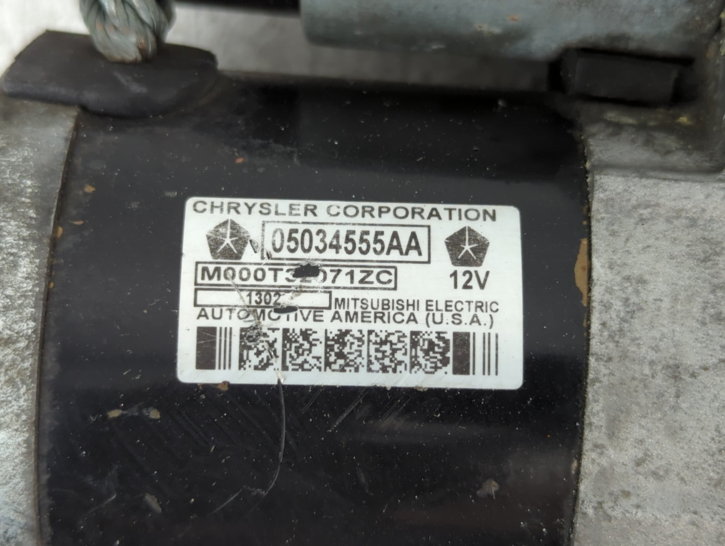 2017-2020 Jeep Compass Car Starter Motor Solenoid OEM P/N:05034555AA Fits Fits 2017 2018 2019 2020 2021 2022 OEM Used Auto Parts - Oemusedautoparts1.com