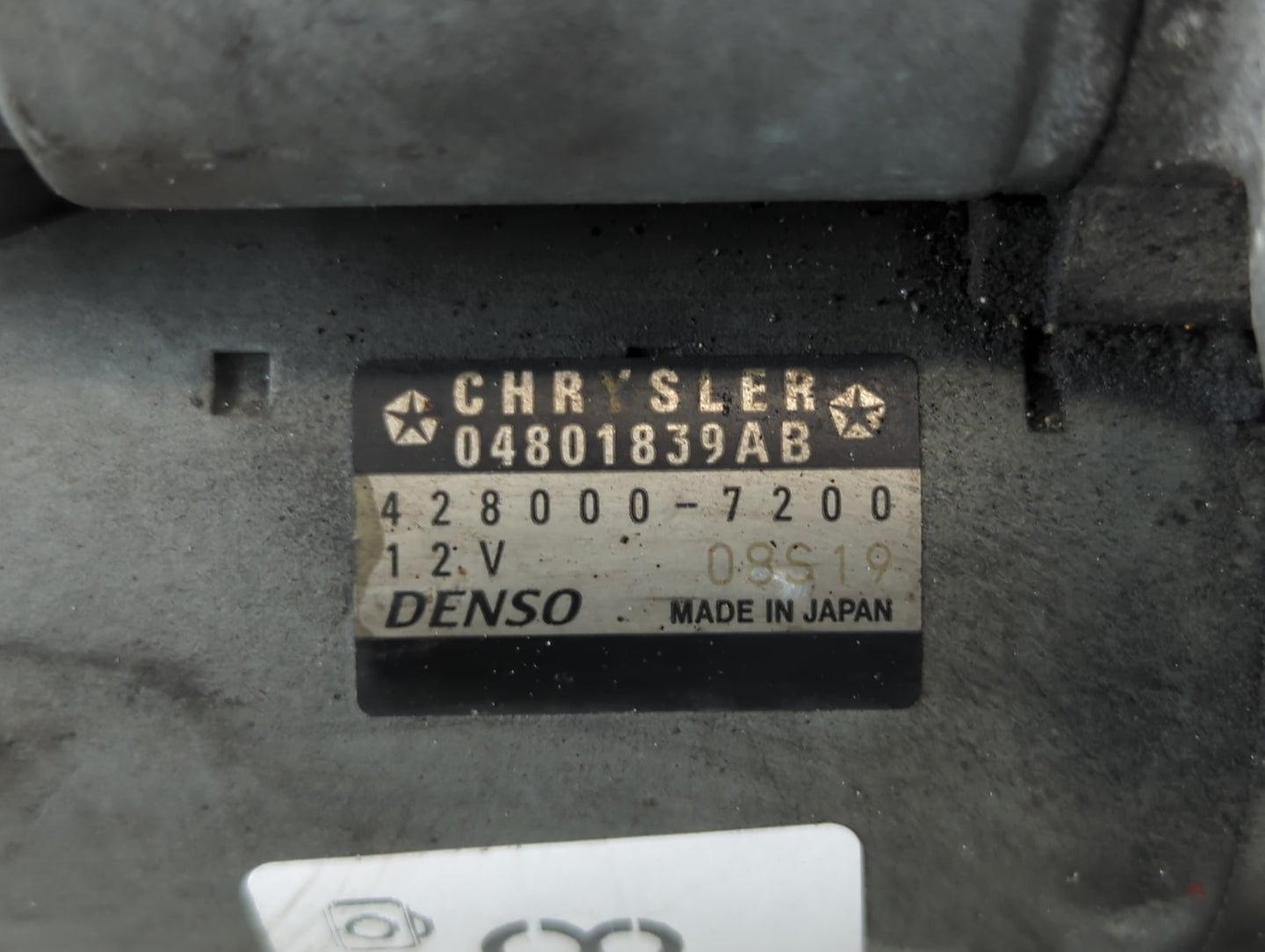 2011-2016 Chrysler Town & Country Car Starter Motor Solenoid OEM P/N:428000-7200 04801839AB Fits OEM Used Auto Parts - Oemusedautoparts1.com