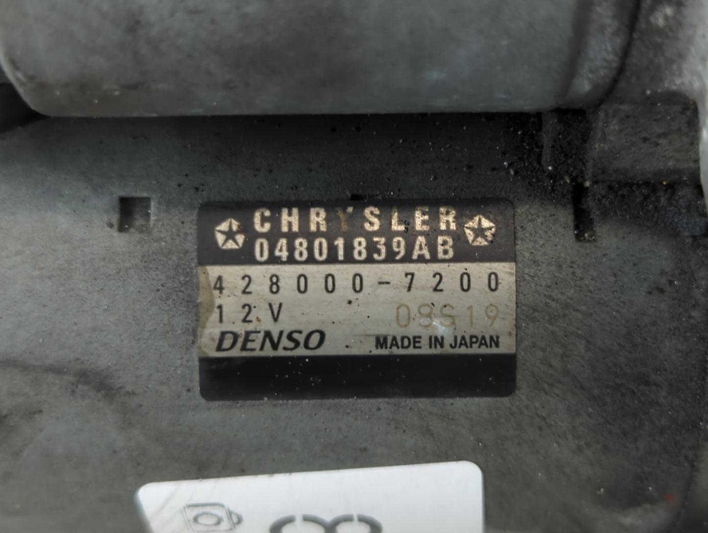2011-2016 Chrysler Town & Country Car Starter Motor Solenoid OEM P/N:428000-7200 04801839AB Fits OEM Used Auto Parts - Oemusedautoparts1.com