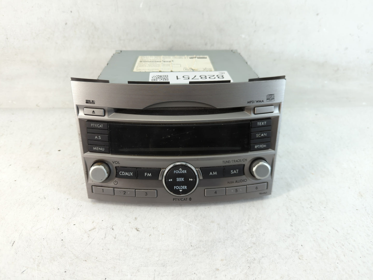 2010-2012 Subaru Legacy Radio AM FM Cd Player Receiver Replacement Fits Fits 2010 2011 2012 OEM Used Auto Parts - Oemusedautoparts1.com