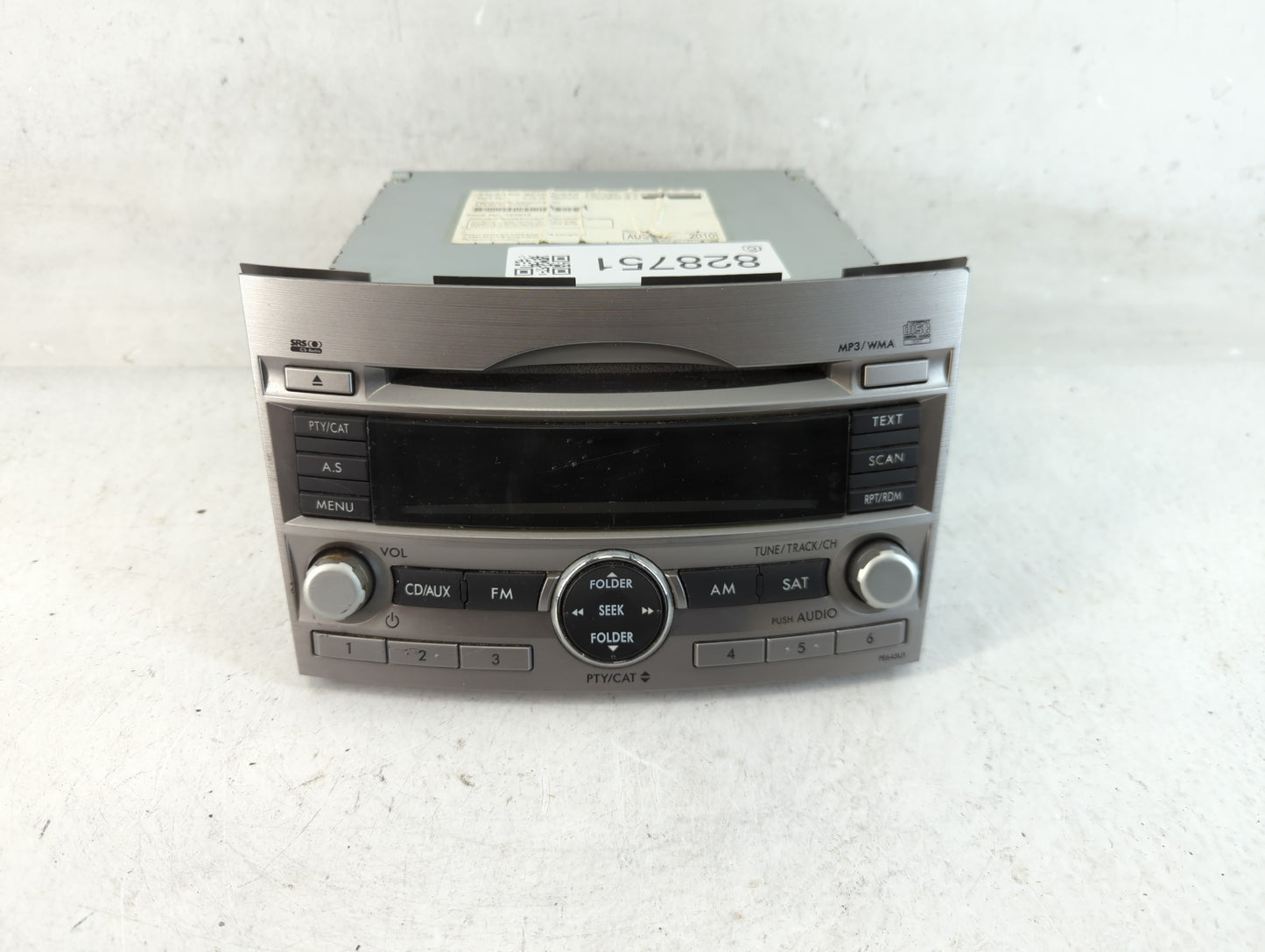2010-2012 Subaru Legacy Radio AM FM Cd Player Receiver Replacement Fits Fits 2010 2011 2012 OEM Used Auto Parts - Oemusedautoparts1.com