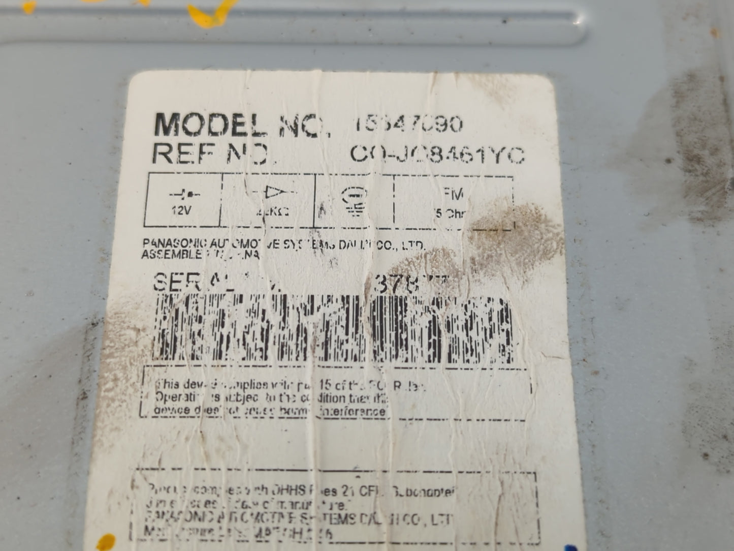 2006 Cadillac Dts Radio AM FM Cd Player Receiver Replacement P/N:15847690 Fits OEM Used Auto Parts - Oemusedautoparts1.com