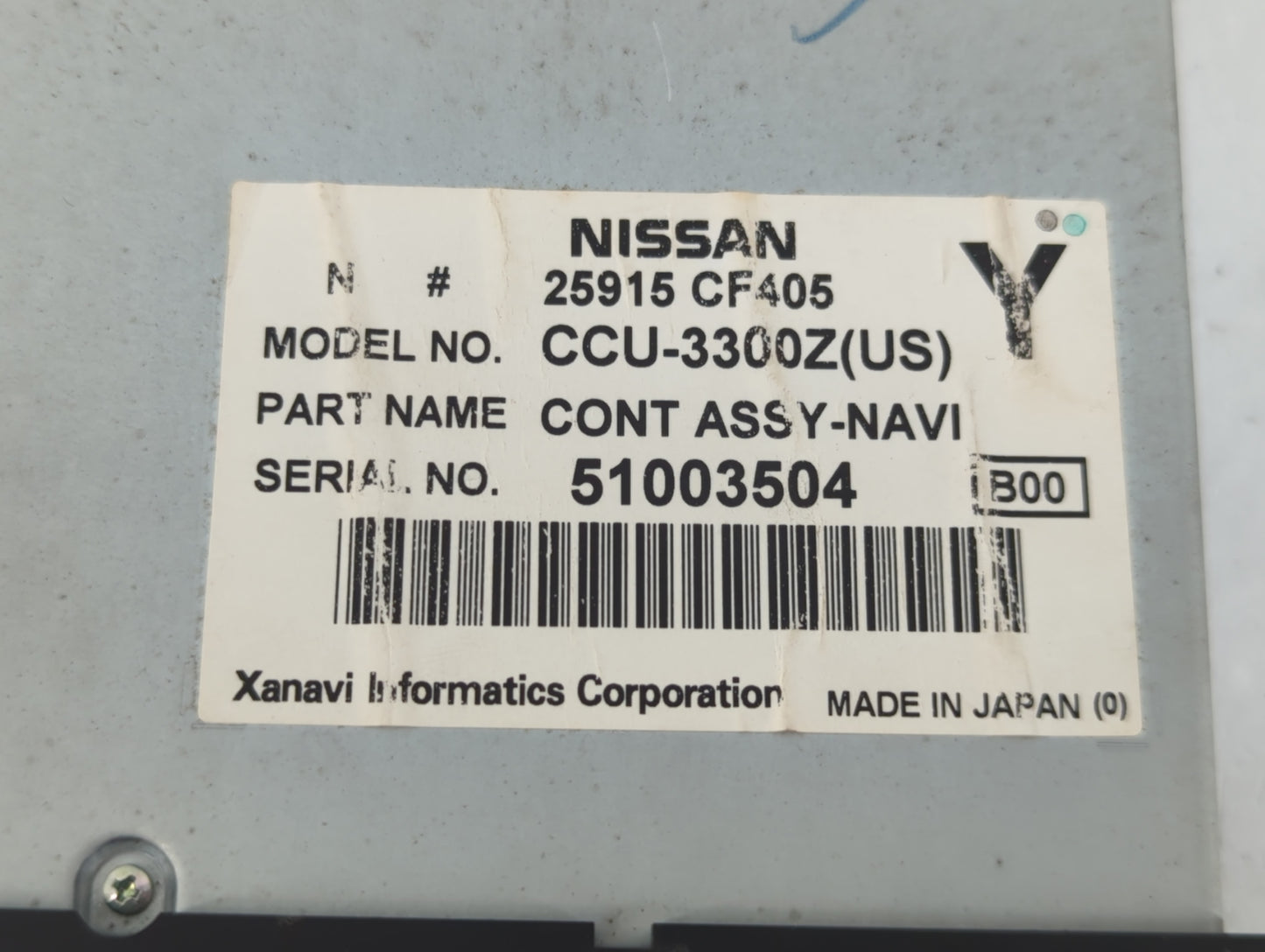 2006 Infiniti G35 Radio AM FM Cd Player Receiver Replacement P/N:25915 CF405 Fits OEM Used Auto Parts - Oemusedautoparts1.com