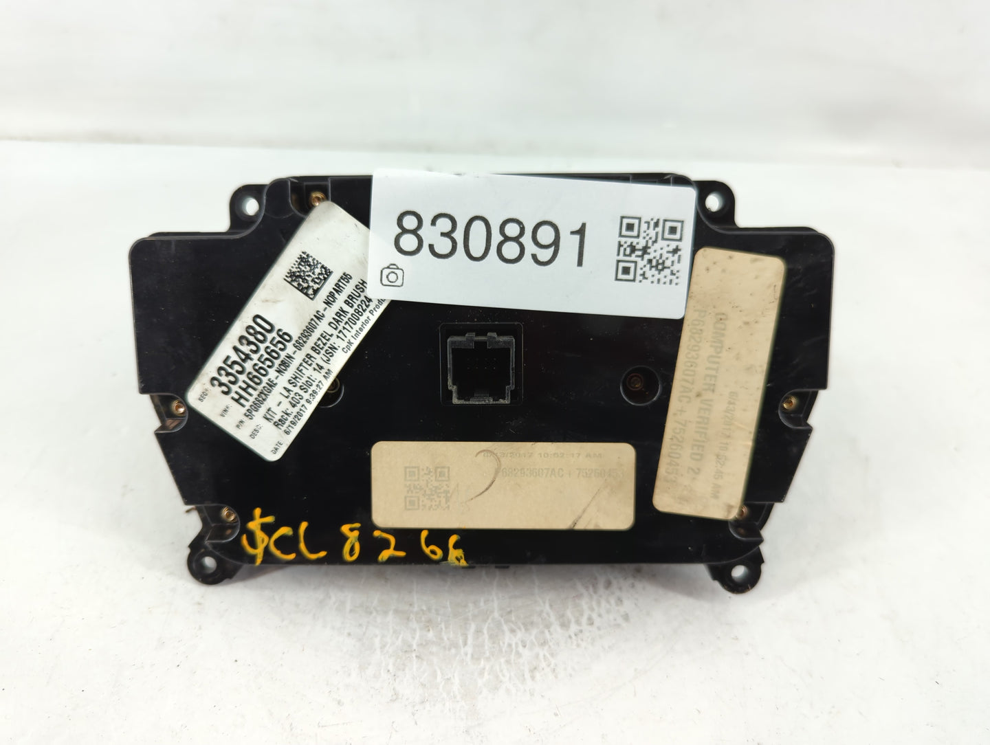 2017 Dodge Challenger Climate Control Module Temperature AC/Heater Replacement P/N:HH665656 3354380, 5PG682XGAE Fits OEM Used Auto Parts - Oemusedautoparts1.com