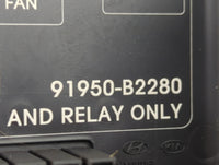 2016 Kia Soul Fusebox Fuse Box Panel Relay Module P/N:91950-B2280 Fits OEM Used Auto Parts - Oemusedautoparts1.com