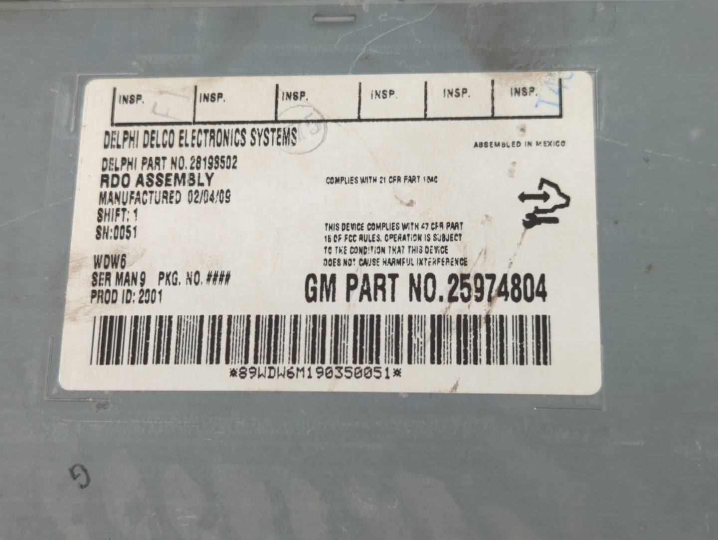 2009 Saturn Outlook Radio AM FM Cd Player Receiver Replacement P/N:25974804 Fits OEM Used Auto Parts - Oemusedautoparts1.com