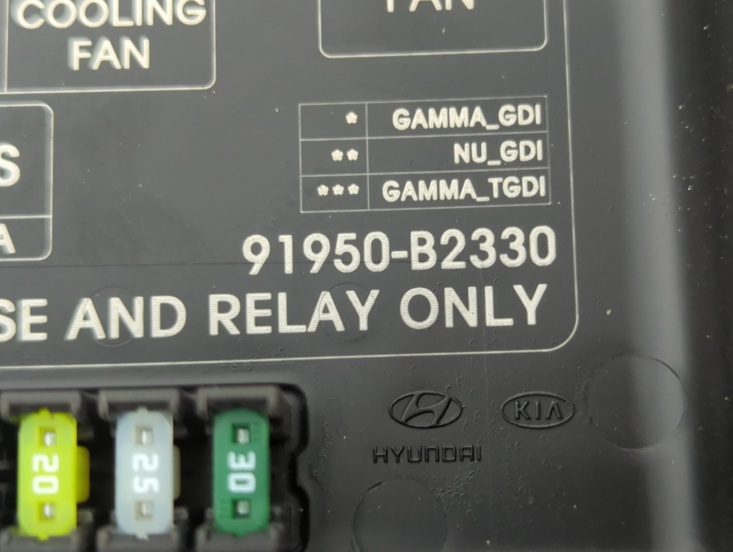 2017-2019 Kia Soul Fusebox Fuse Box Panel Relay Module P/N:91950-B2330 Fits Fits 2017 2018 2019 OEM Used Auto Parts - Oemusedautoparts1.com