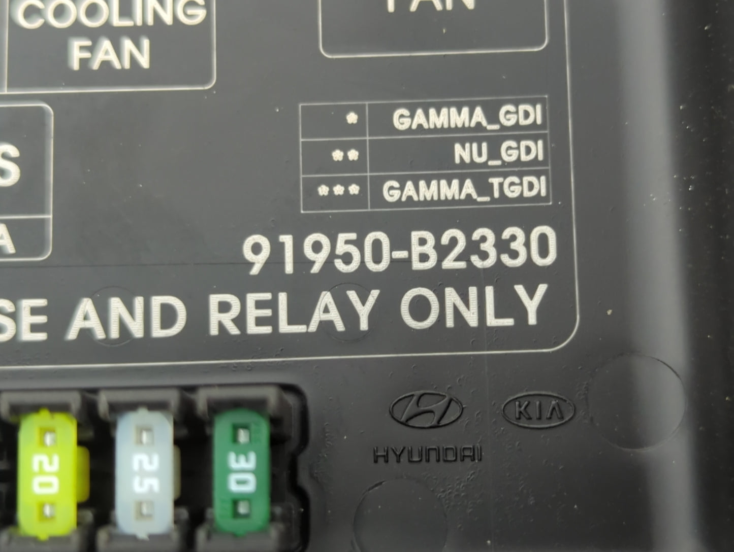2017-2019 Kia Soul Fusebox Fuse Box Panel Relay Module P/N:91950-B2330 Fits Fits 2017 2018 2019 OEM Used Auto Parts - Oemusedautoparts1.com