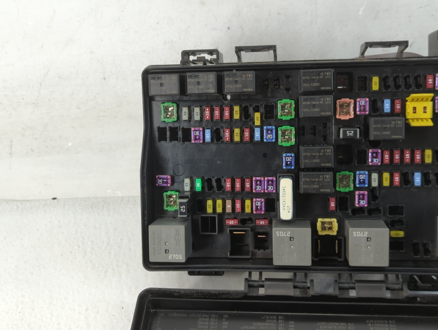 2016 Dodge Ram 1500 Fusebox Fuse Box Panel Relay Module P/N:68322371AD Fits OEM Used Auto Parts - Oemusedautoparts1.com