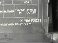 2017 Hyundai Elantra Fusebox Fuse Box Panel Relay Module P/N:91956-F2021 Fits OEM Used Auto Parts - Oemusedautoparts1.com