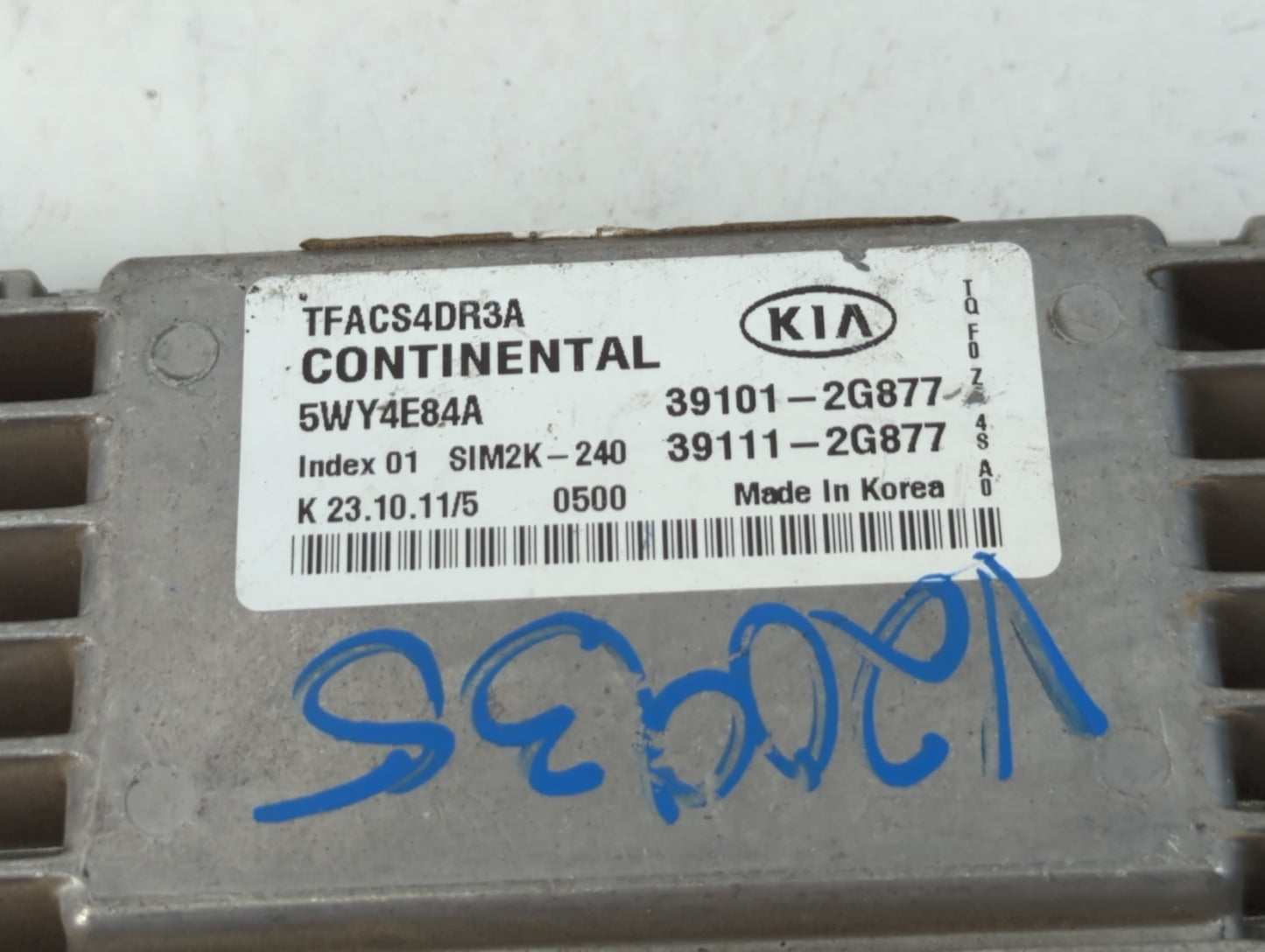 2011-2013 Kia Optima PCM Engine Control Computer ECU ECM PCU OEM P/N:39111-2G877 39101-2G877 Fits Fits 2011 2012 2013 OEM Used Auto Parts - Oemusedautoparts1.com