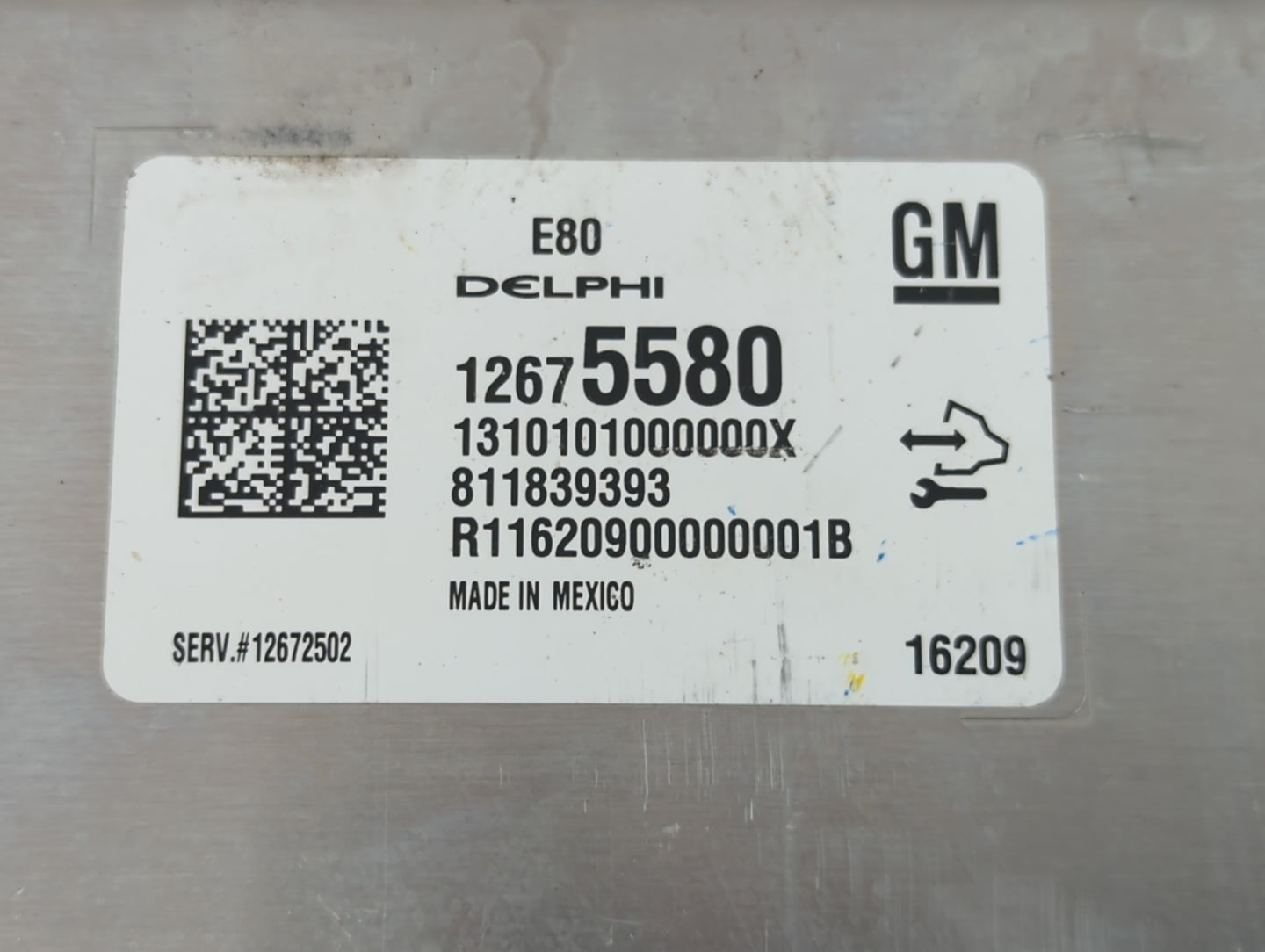 2016 Chevrolet Malibu PCM Engine Control Computer ECU ECM PCU OEM P/N:12675580 Fits OEM Used Auto Parts - Oemusedautoparts1.com