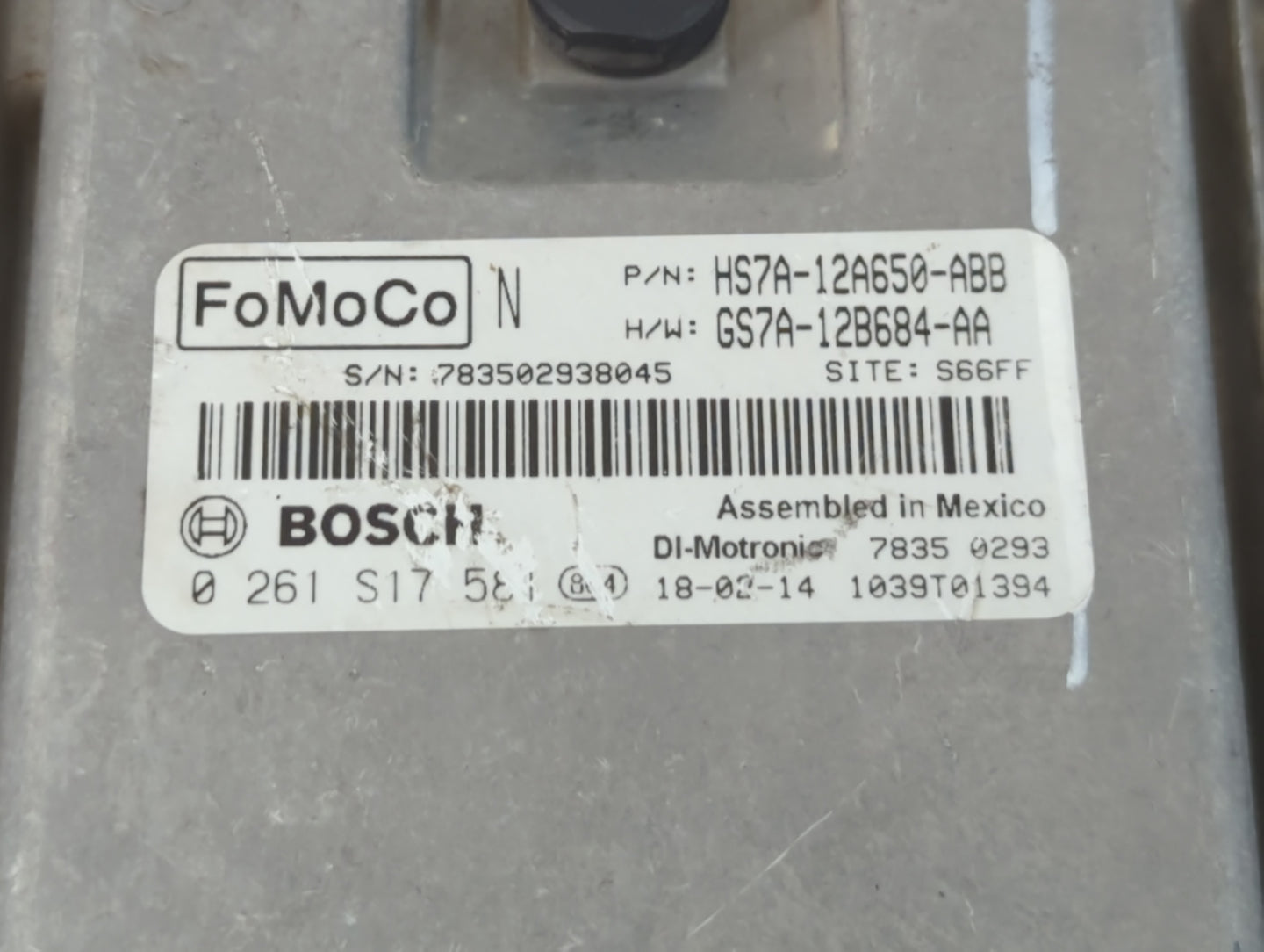 2017-2019 Ford Fusion PCM Engine Control Computer ECU ECM PCU OEM P/N:GS7A-12B684-AA HS7A-12A650-ABB Fits Fits 2017 2018 2019 OEM Used Auto Parts - Oemusedautoparts1.com