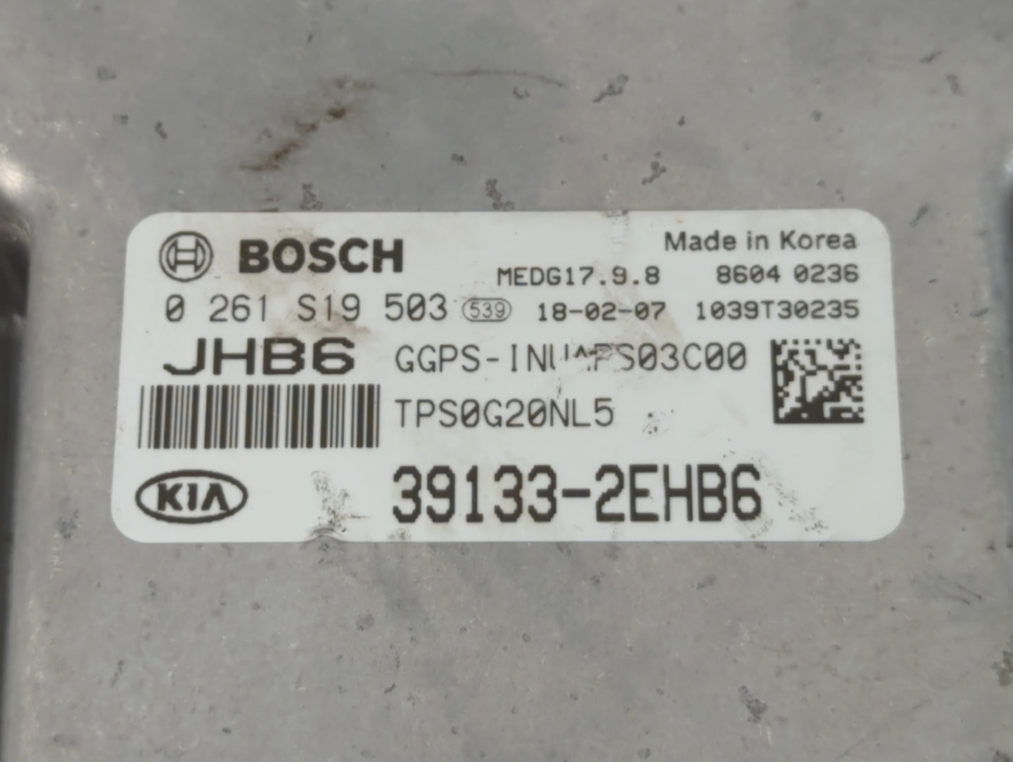 2018 Kia Soul PCM Engine Control Computer ECU ECM PCU OEM P/N:39133-2EHB6 Fits OEM Used Auto Parts - Oemusedautoparts1.com