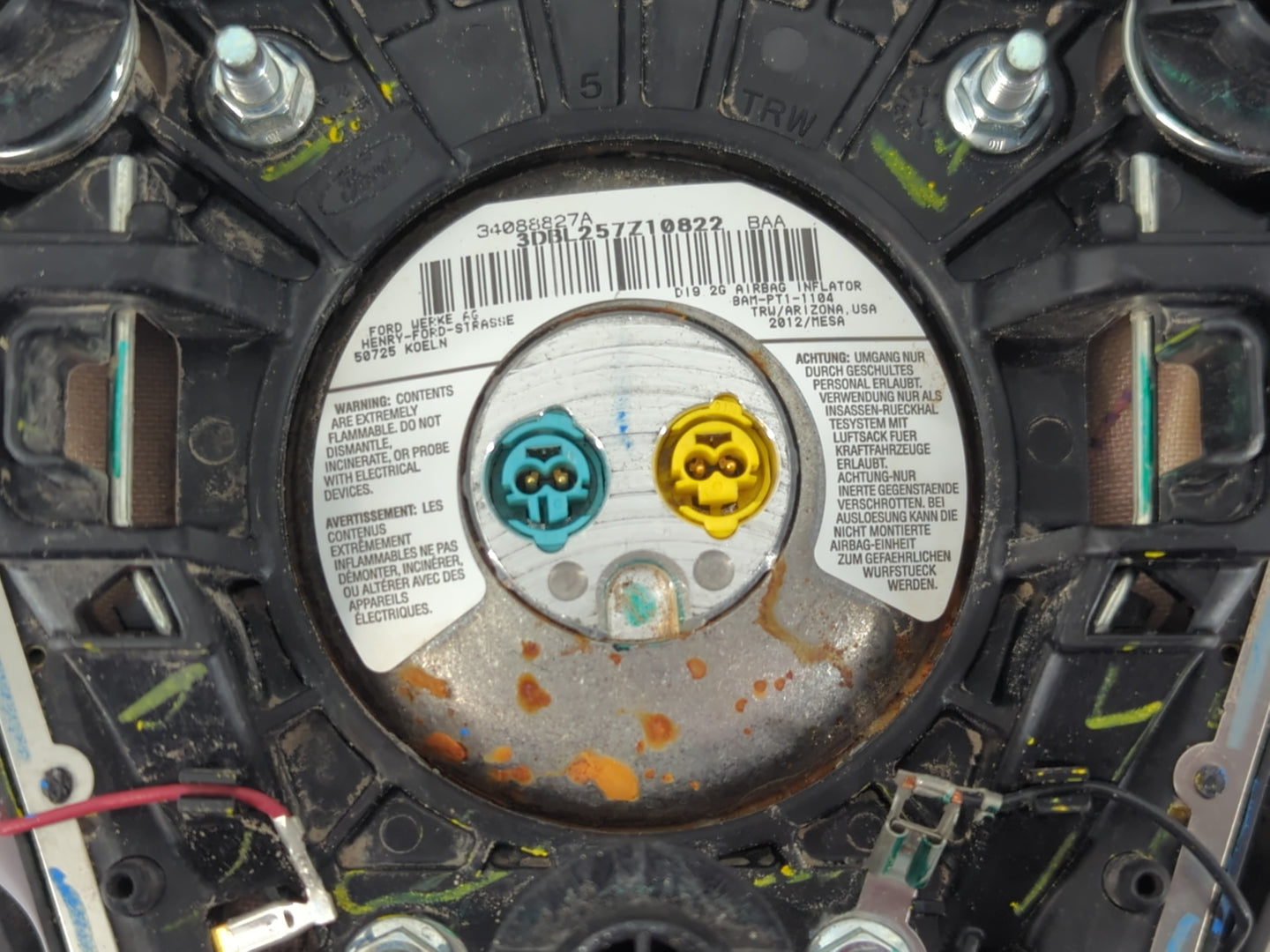 2013-2014 Ford Escape Air Bag Driver Left Steering Wheel Mounted Fits Fits 2013 2014 OEM Used Auto Parts - Oemusedautoparts1.com