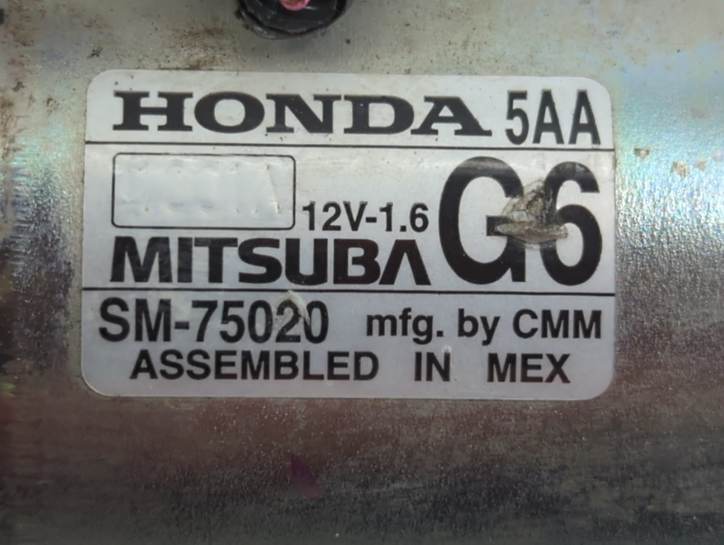 2016-2017 Honda Civic Car Starter Motor Solenoid OEM P/N:SM-75020 Fits Fits 2016 2017 2020 OEM Used Auto Parts - Oemusedautoparts1.com