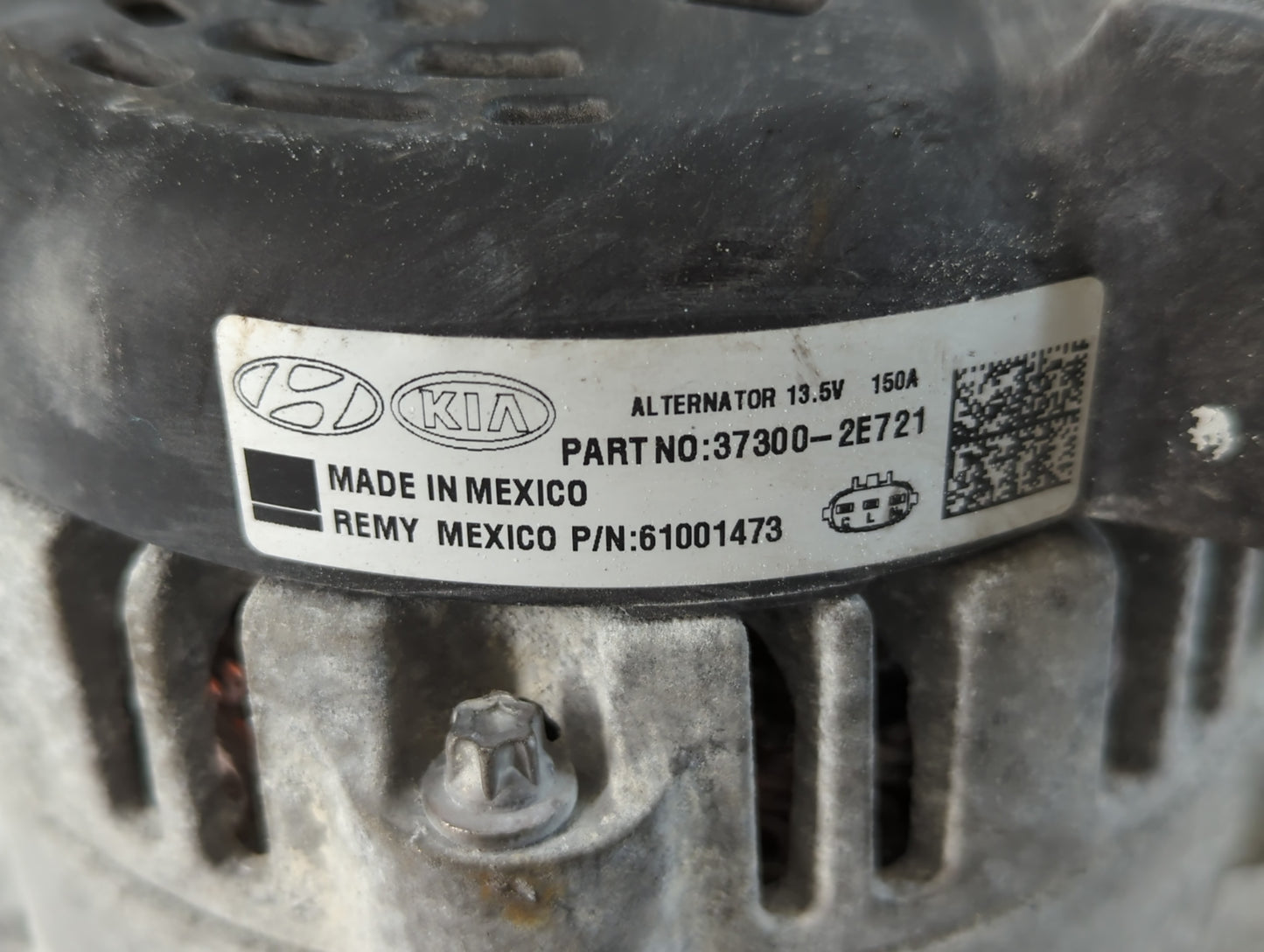 2017-2022 Kia Forte Alternator Replacement Generator Charging Assembly Engine OEM P/N:61001473 37300-2E821 Fits OEM Used Auto Parts - Oemusedautoparts1.com