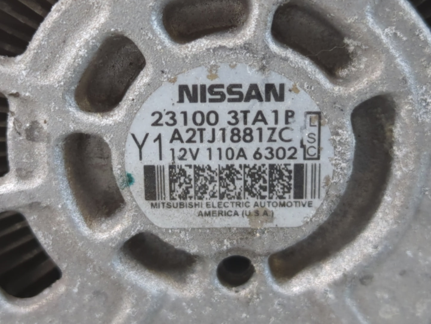 2013-2017 Nissan Altima Alternator Replacement Generator Charging Assembly Engine OEM P/N:23100 3TA1P Fits OEM Used Auto Parts - Oemusedautoparts1.com