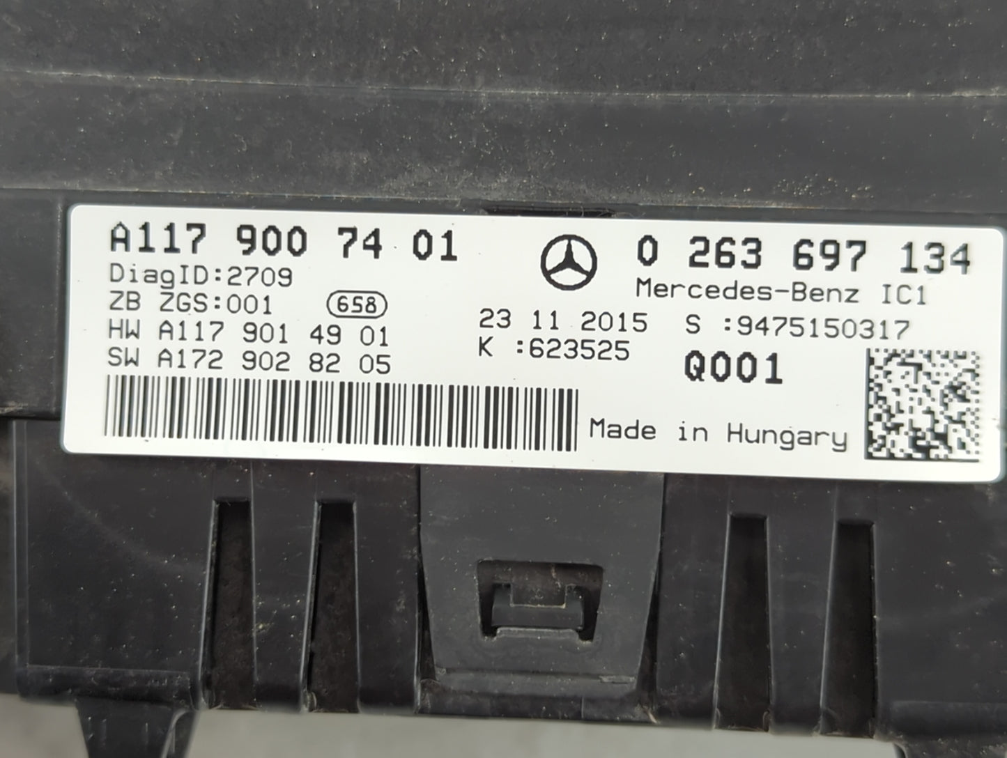 2016 Mercedes-Benz Cla250 Instrument Cluster Speedometer Gauges P/N:A117 900 74 01 Fits OEM Used Auto Parts - Oemusedautoparts1.com