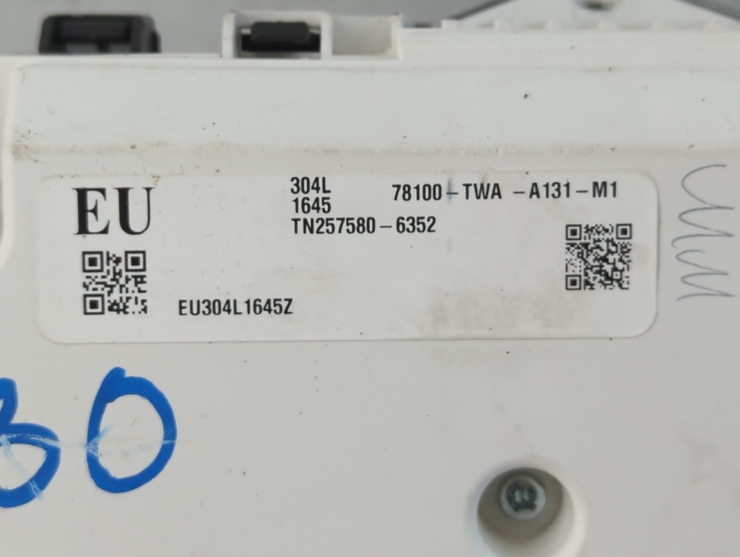 2021-2022 Honda Accord Instrument Cluster Speedometer Gauges P/N:78100-TWA-A131-M1 Fits Fits 2021 2022 OEM Used Auto Parts - Oemusedautoparts1.com