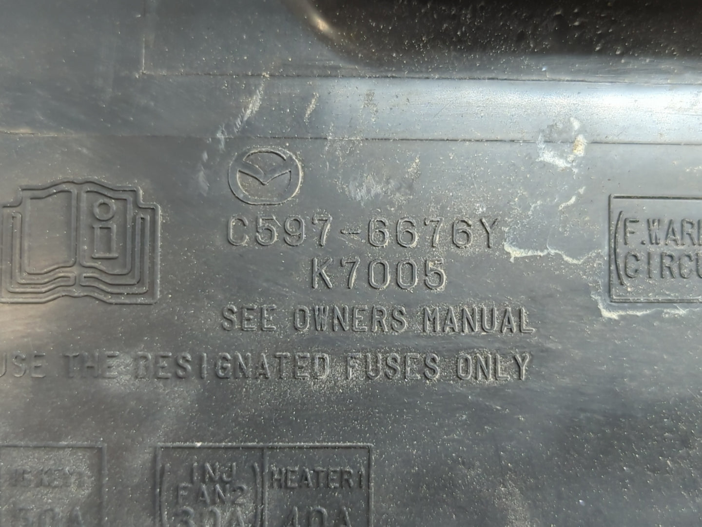 2012-2017 Mazda 5 Fusebox Fuse Box Panel Relay Module P/N:C597-6676Y Fits Fits 2012 2013 2014 2015 2016 2017 OEM Used Auto Parts - Oemusedautoparts1.com