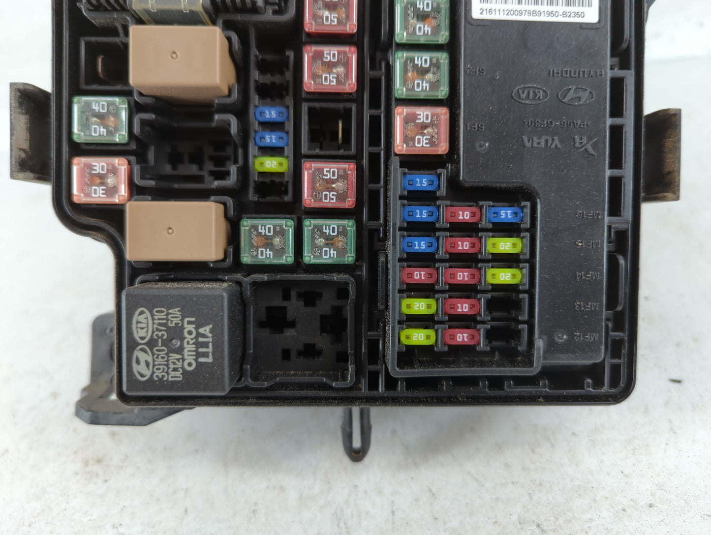 2015-2019 Kia Soul Fusebox Fuse Box Panel Relay Module P/N:91950-B2350 Fits Fits 2015 2016 2017 2018 2019 OEM Used Auto Parts - Oemusedautoparts1.com