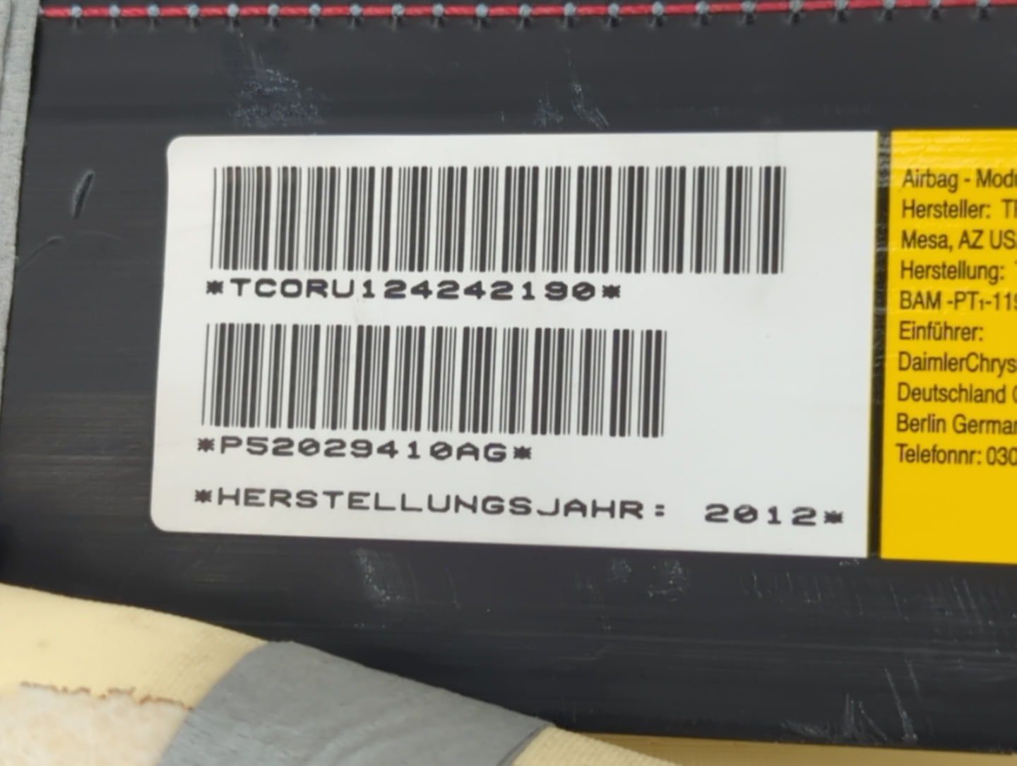 2012-2012 Jeep Liberty Air Bag Driver Left Steering Wheel Mounted - Oemusedautoparts1.com