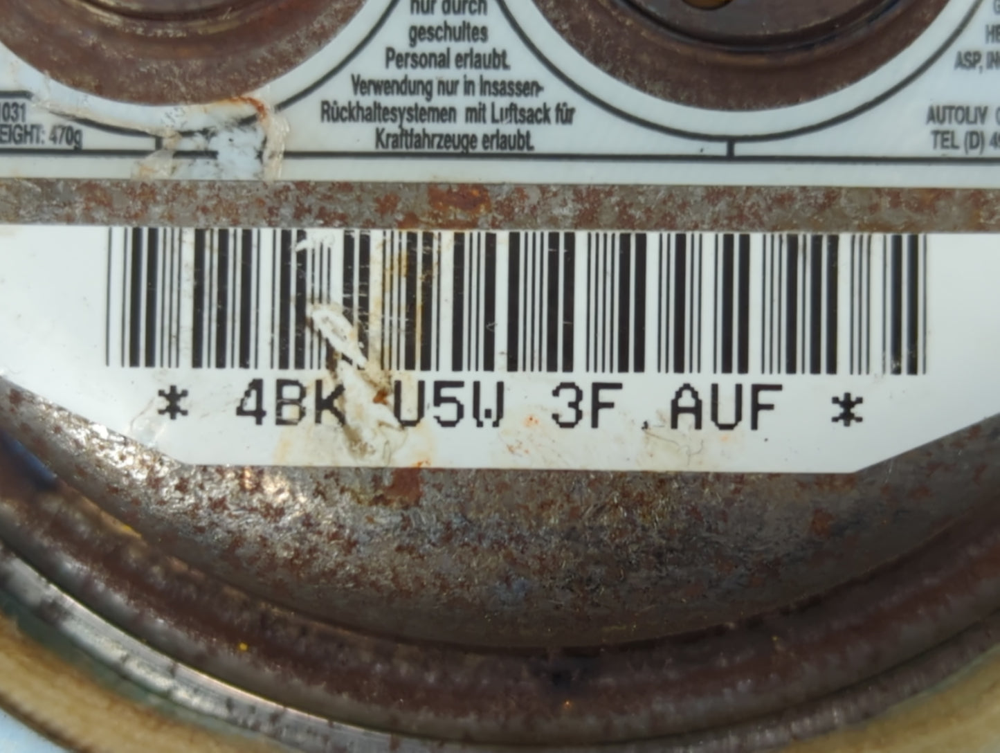 2009-2010 Jeep Grand Cherokee Air Bag Driver Left Steering Wheel Mounted P/N:4BK U5W 3F AUF Fits Fits 2009 2010 OEM Used Auto Parts - Oemusedautoparts1.com