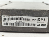 2001 Chrysler Sebring PCM Engine Control Computer ECU ECM PCU OEM P/N:p04606801ab Fits OEM Used Auto Parts - Oemusedautoparts1.com