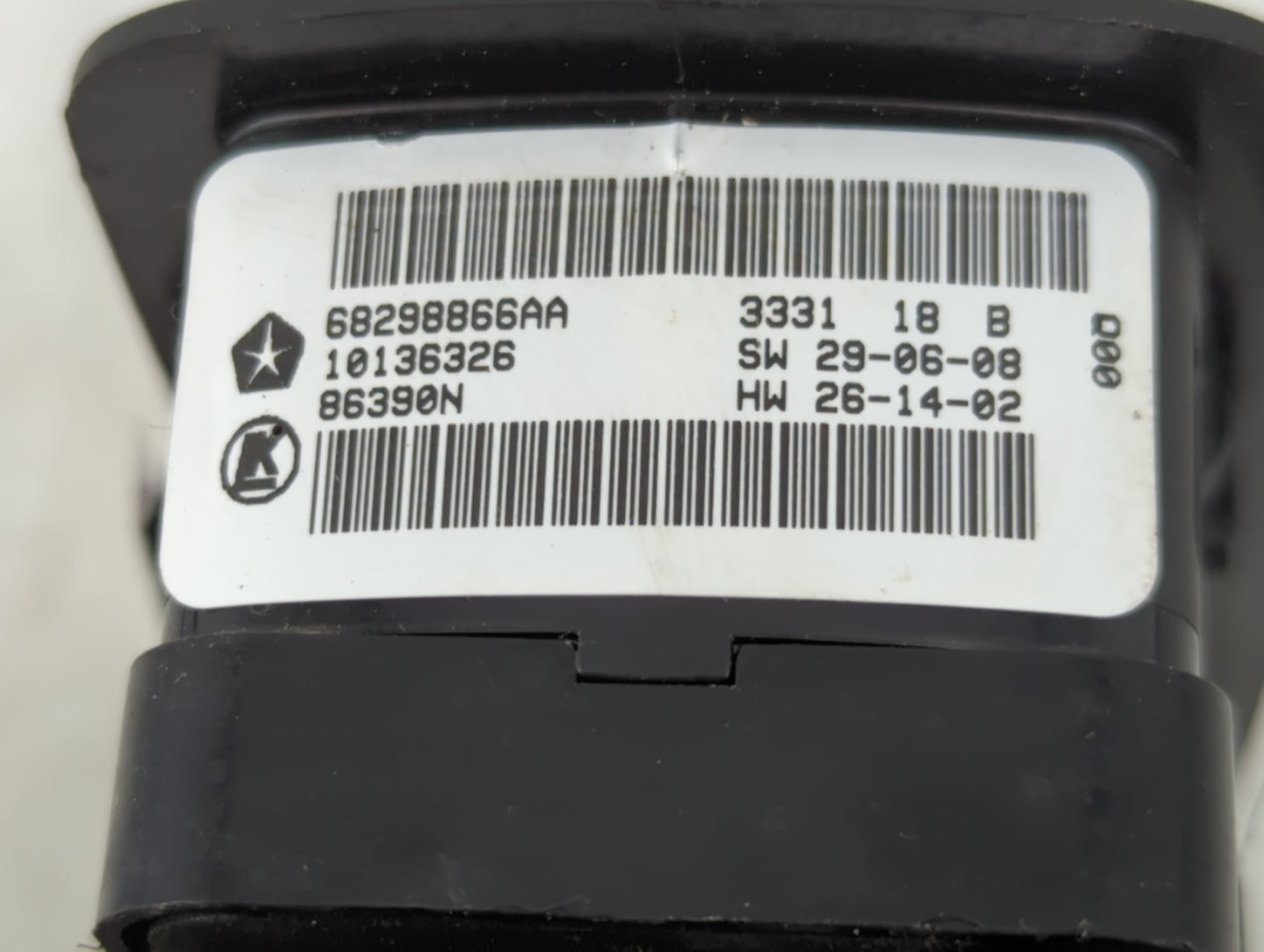 2018 Dodge Caravan Master Power Window Switch Replacement Driver Side Left P/N:68298866AA Fits Fits 2016 2017 2019 2020 OEM Used Auto Parts - Oemusedautoparts1.com
