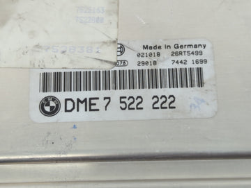 2003 Bmw X5 PCM Engine Control Computer ECU ECM PCU OEM P/N:DME7 7 522 222 26RT5499, 021018 Fits OEM Used Auto Parts