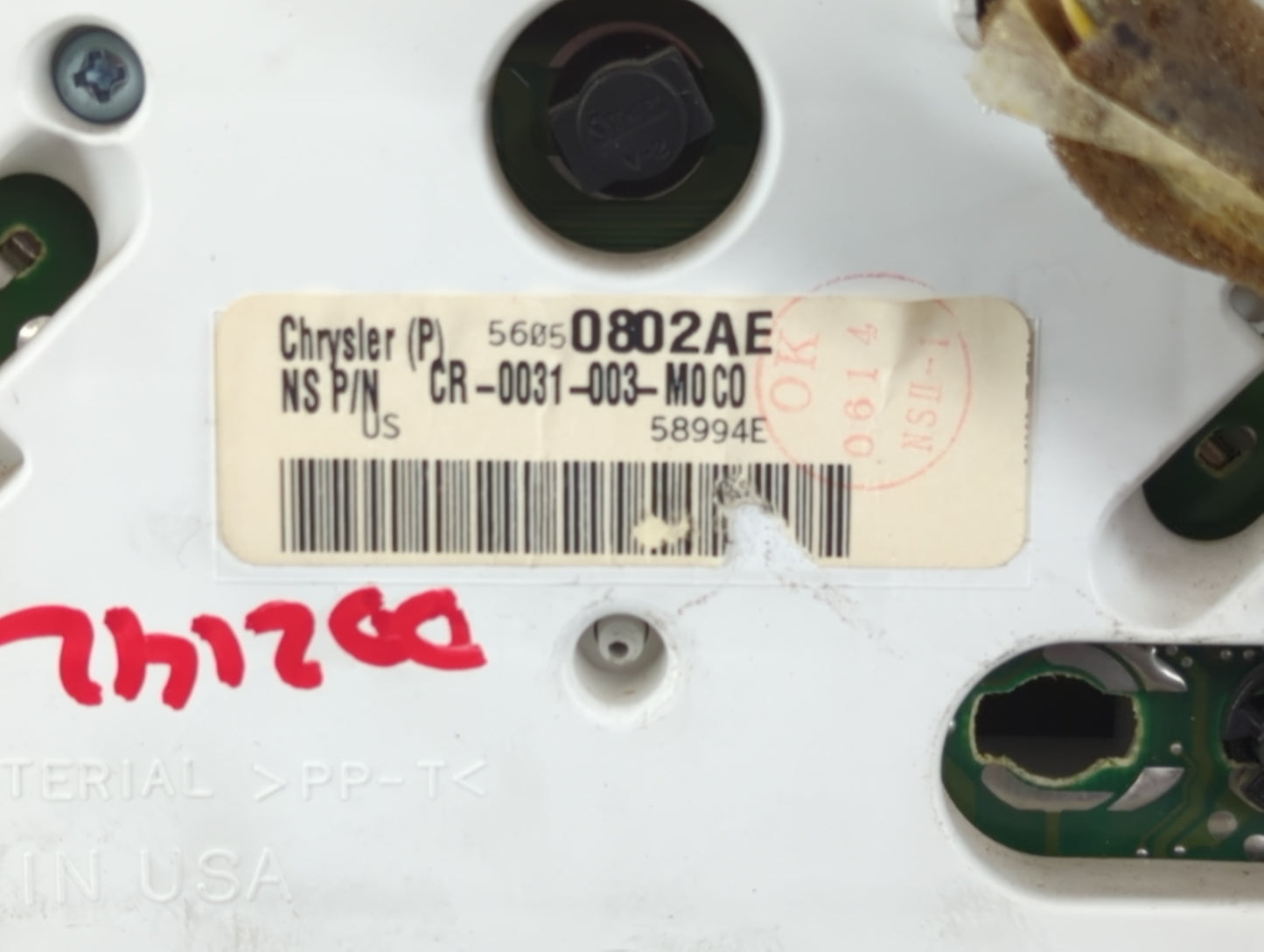 2002-2004 Jeep Grand Cherokee Instrument Cluster Speedometer Gauges P/N:56050802AE Fits Fits 2002 2003 2004 OEM Used Auto Parts - Oemusedautoparts1.com