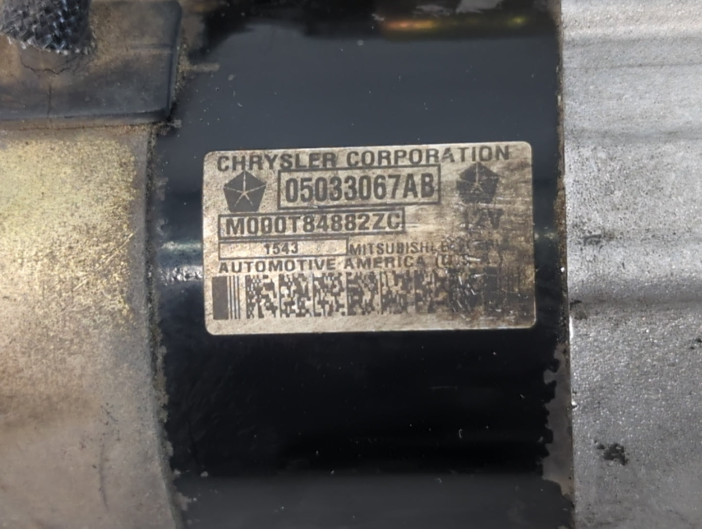 2003-2010 Chrysler Pt Cruiser Car Starter Motor Solenoid OEM P/N:M000T84882ZC 05033067AB Fits OEM Used Auto Parts - Oemusedautoparts1.com