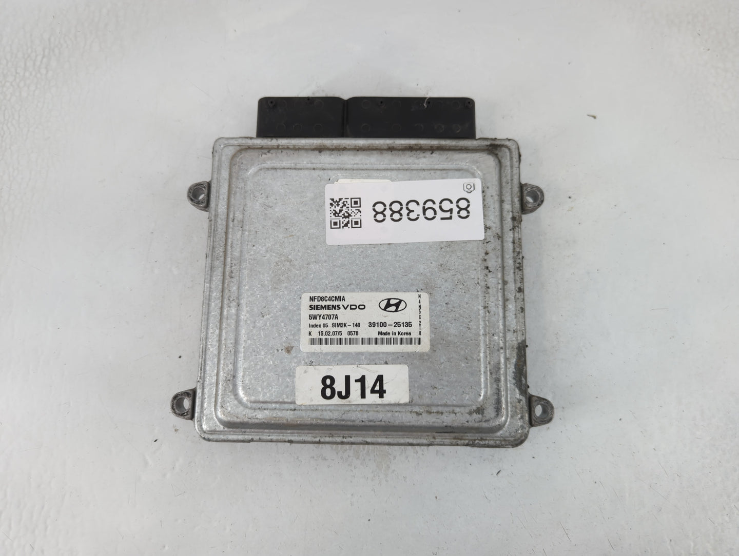2006-2008 Hyundai Sonata PCM Engine Control Computer ECU ECM PCU OEM P/N:39100-25135 Fits Fits 2006 2007 2008 OEM Used Auto Parts - Oemusedautoparts1.com