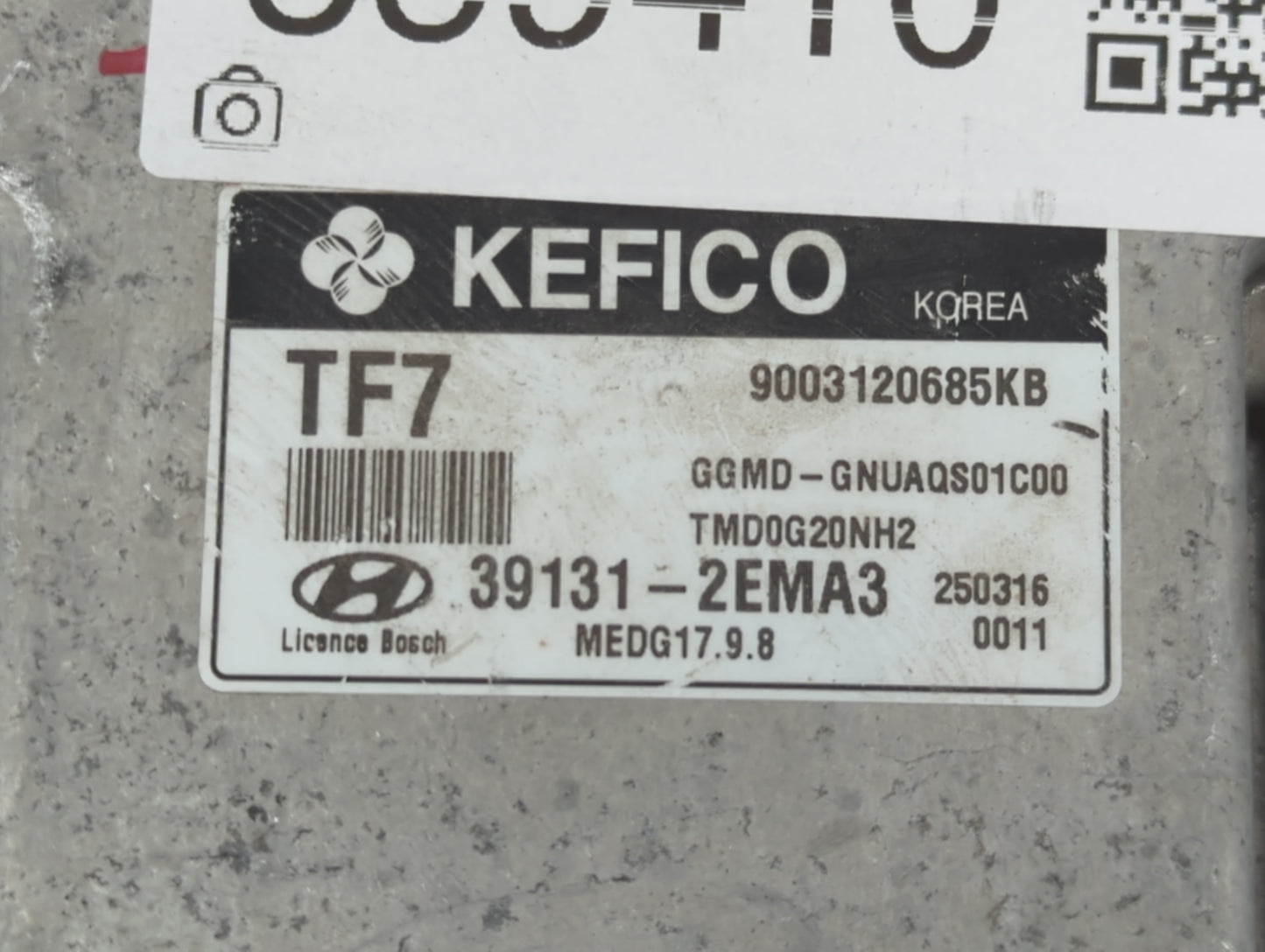 2014-2016 Hyundai Elantra PCM Engine Control Computer ECU ECM PCU OEM P/N:39131-2EMA3 Fits Fits 2014 2015 2016 OEM Used Auto Parts - Oemusedautoparts1.com