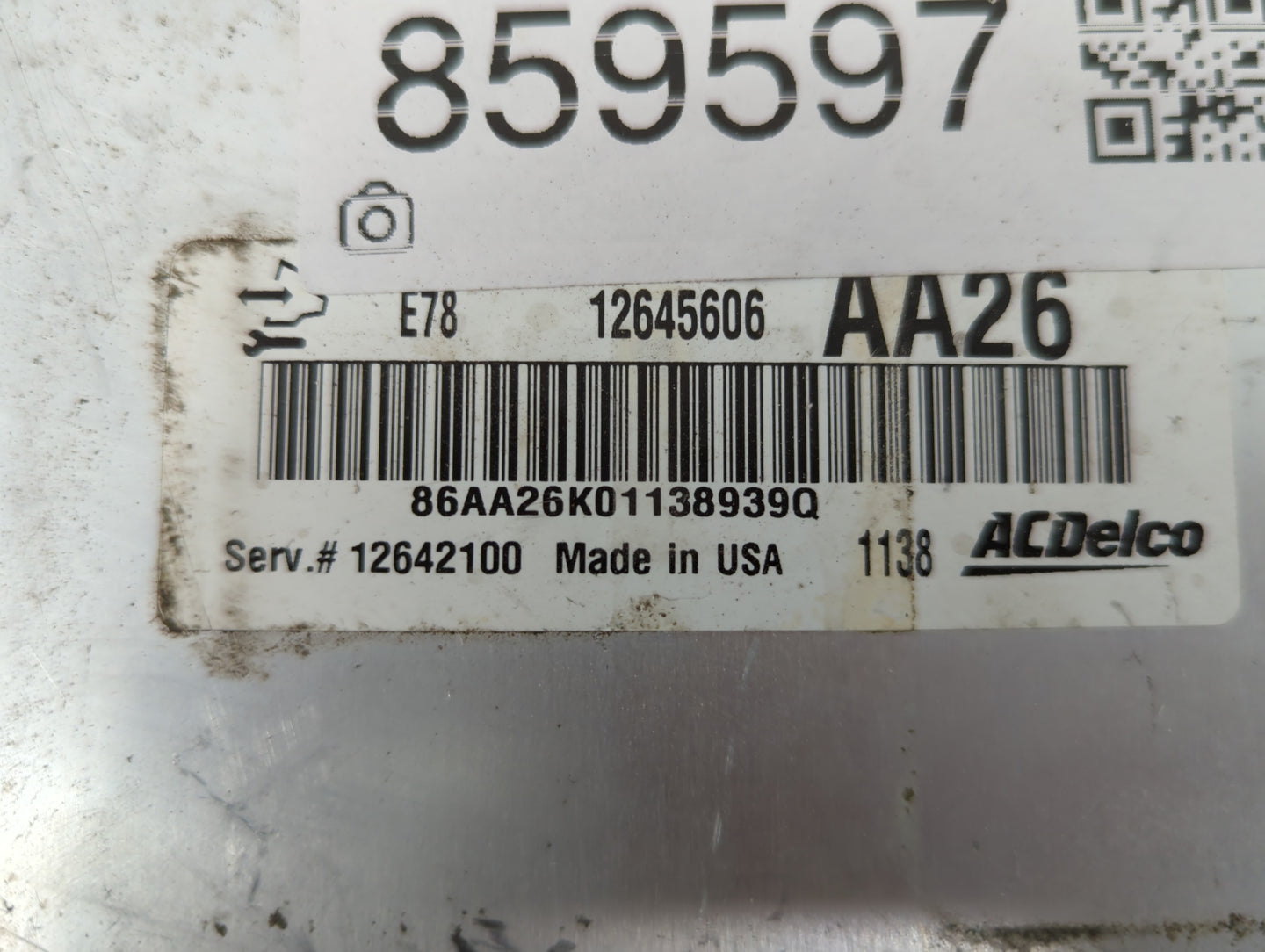 2011 Chevrolet Cruze PCM Engine Control Computer ECU ECM PCU OEM P/N:12645606 12642100 Fits OEM Used Auto Parts - Oemusedautoparts1.com