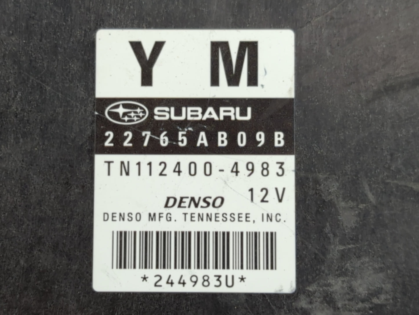 2011 Subaru Legacy PCM Engine Control Computer ECU ECM PCU OEM P/N:TN112400-4983 22765AB09B Fits OEM Used Auto Parts - Oemusedautoparts1.com