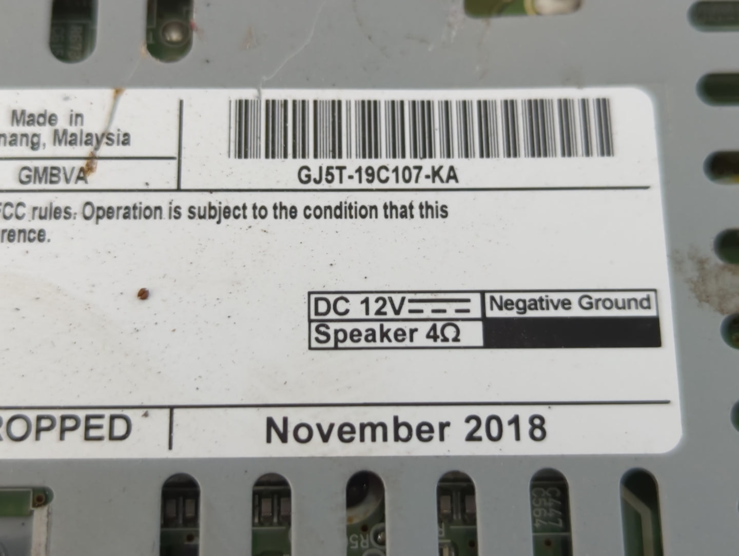 2019 Ford Escape Radio AM FM Cd Player Receiver Replacement P/N:GJ5T-19C107-KA Fits OEM Used Auto Parts - Oemusedautoparts1.com