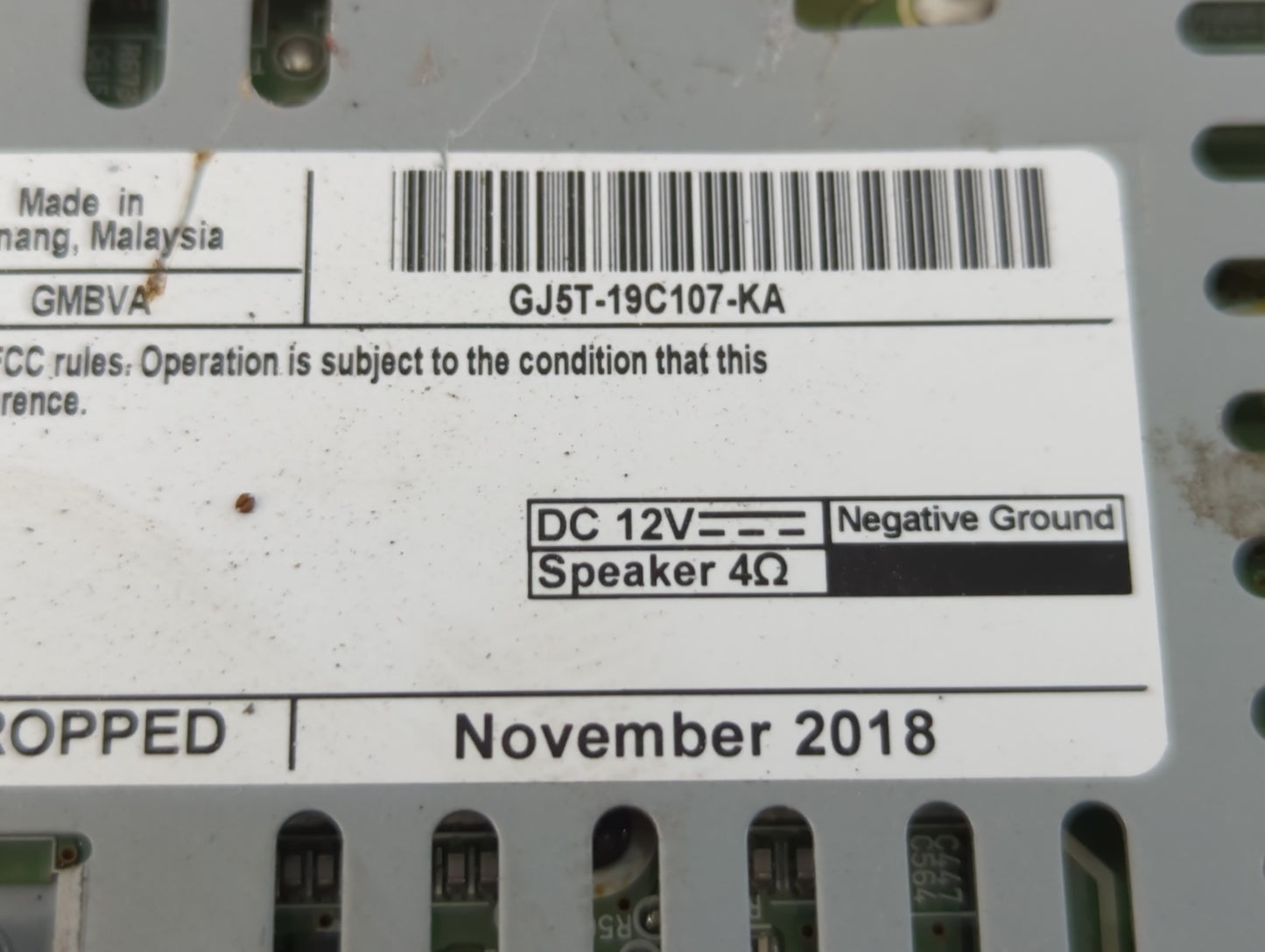 2019 Ford Escape Radio AM FM Cd Player Receiver Replacement P/N:GJ5T-19C107-KA Fits OEM Used Auto Parts - Oemusedautoparts1.com