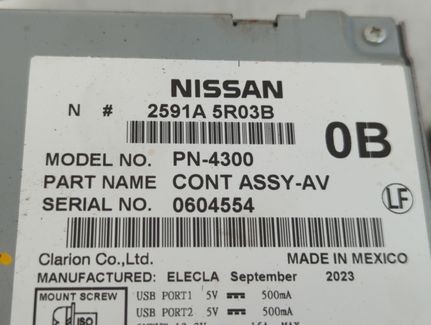 2024 Nissan Kicks Radio AM FM Cd Player Receiver Replacement P/N:2591A 5R03B Fits OEM Used Auto Parts