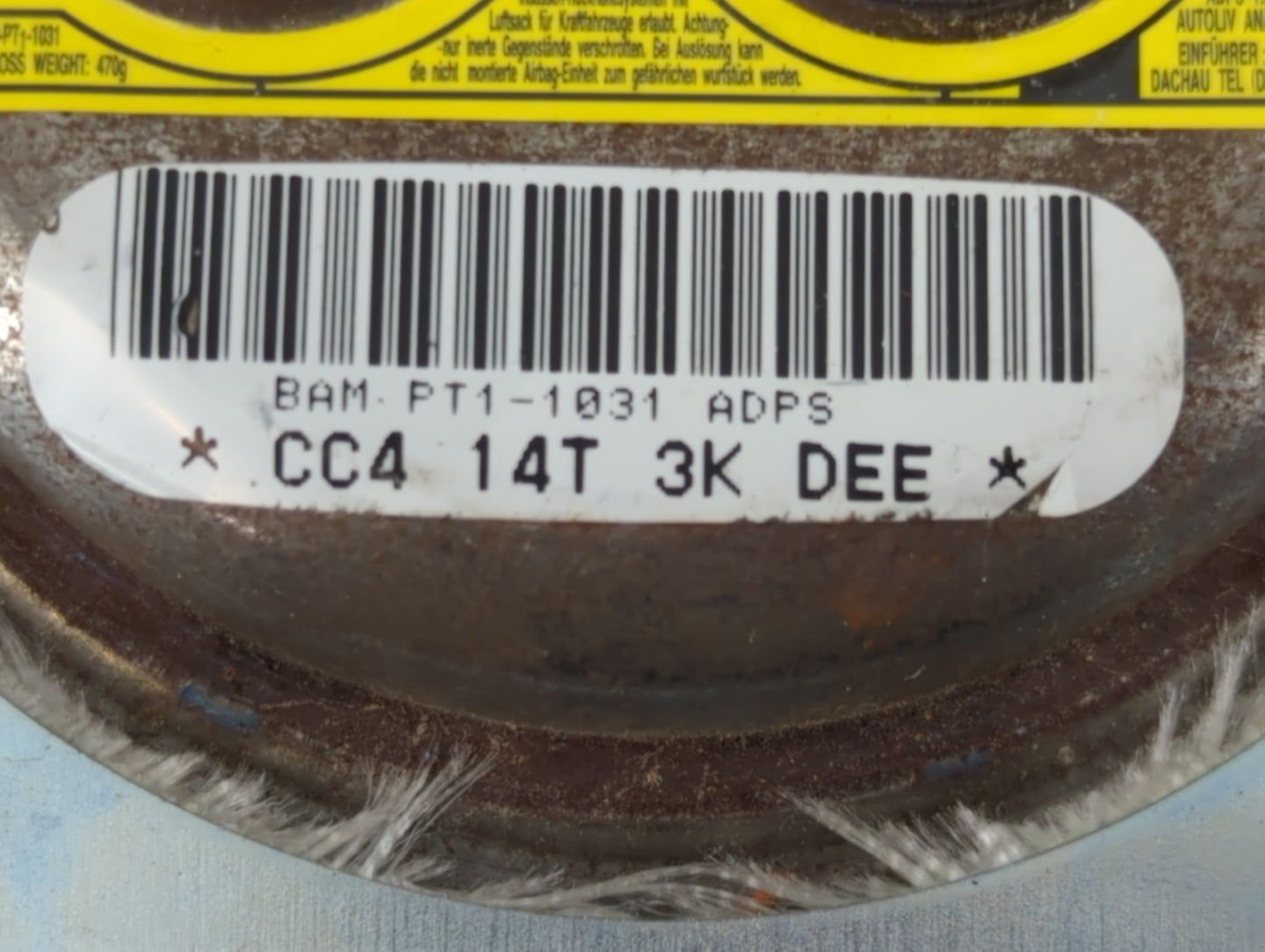 2010-2012 Dodge Caliber Air Bag Driver Left Steering Wheel Mounted Fits Fits 2010 2011 2012 OEM Used Auto Parts - Oemusedautoparts1.com