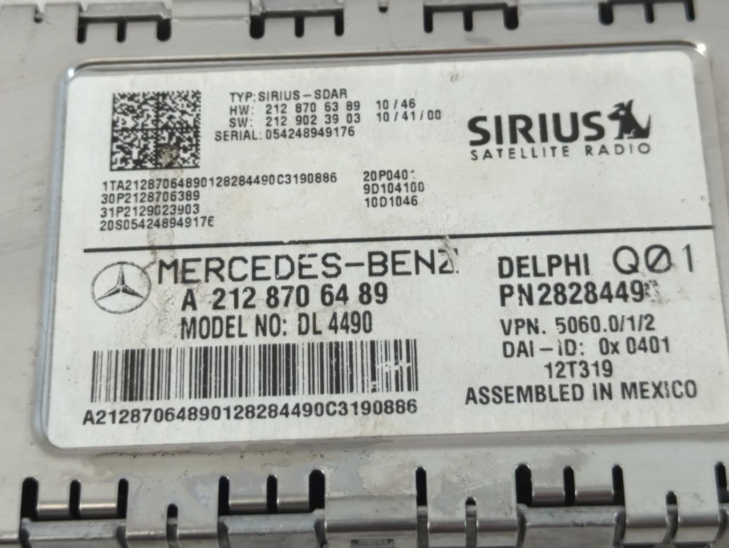2013 Mercedes-Benz E350 PCM Engine Control Computer ECU ECM PCU OEM P/N:A 212 870 64 89 Fits OEM Used Auto Parts - Oemusedautoparts1.com